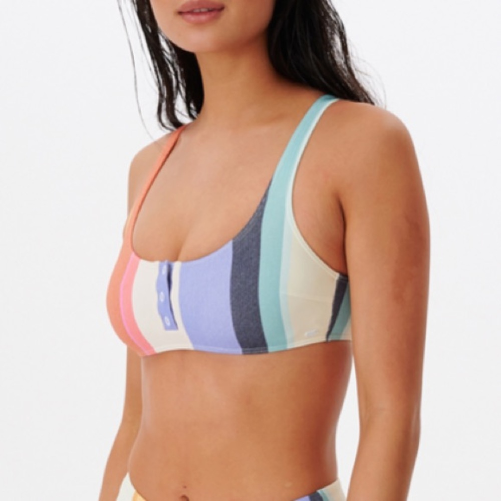 Heat Wave Henley Crop Bikini Top